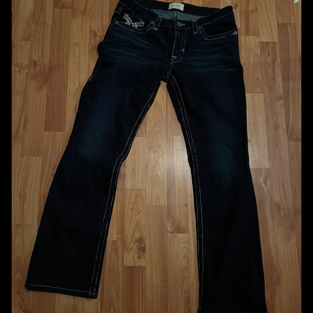 Big Star Maddie Streetwear Y2K Dark Wash Mid Rise Boot Cut Jean's Women's Sz 29
